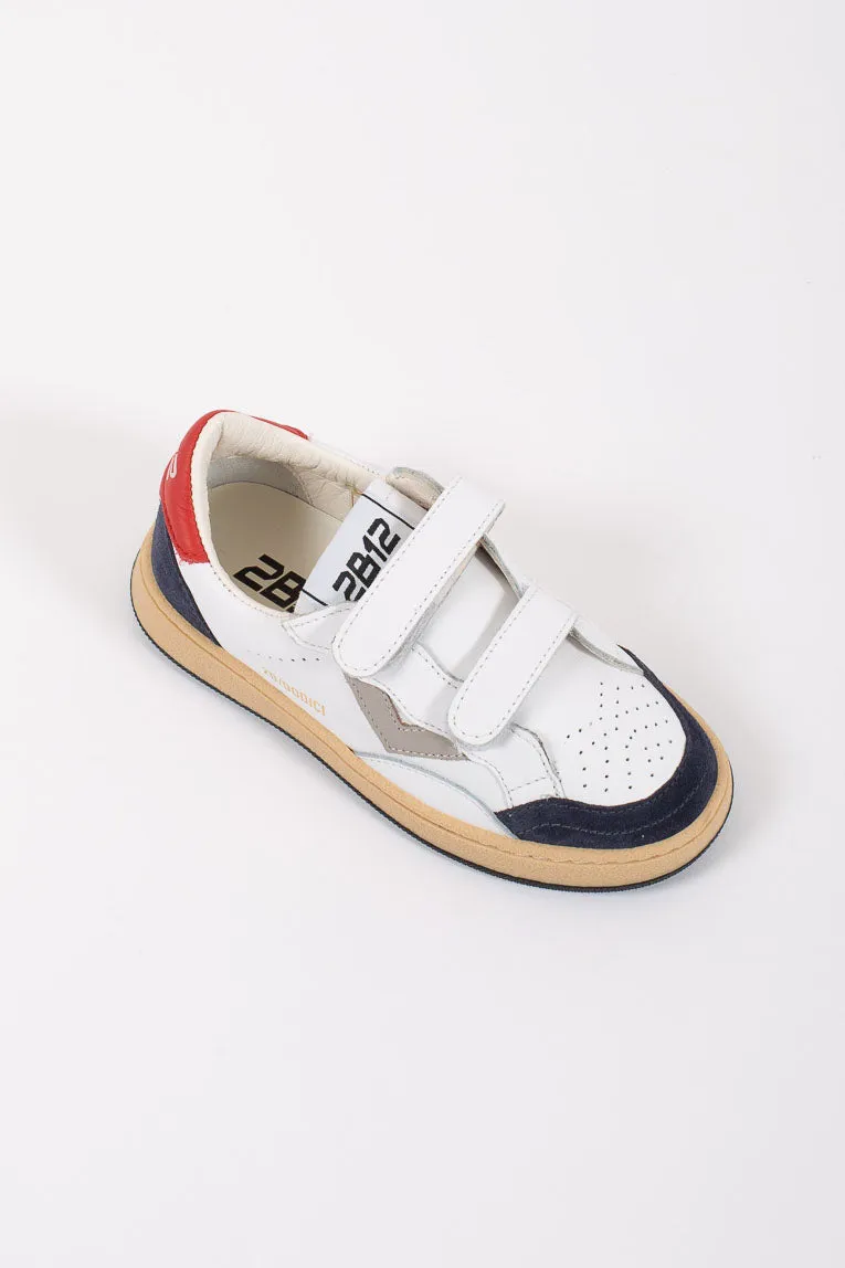 2b12 Sneakers Strappo Retro Rosso Bianco Bambino