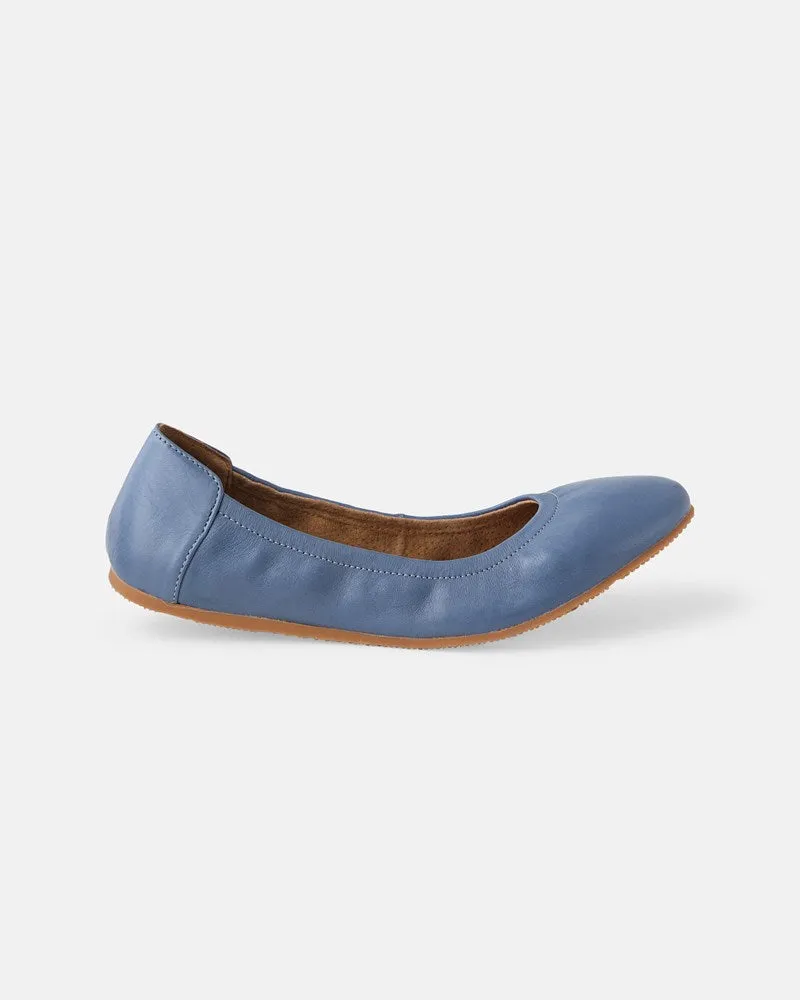 Abbi Leather Ballet - Denim