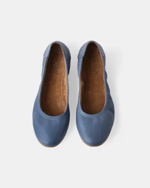 Abbi Leather Ballet - Denim