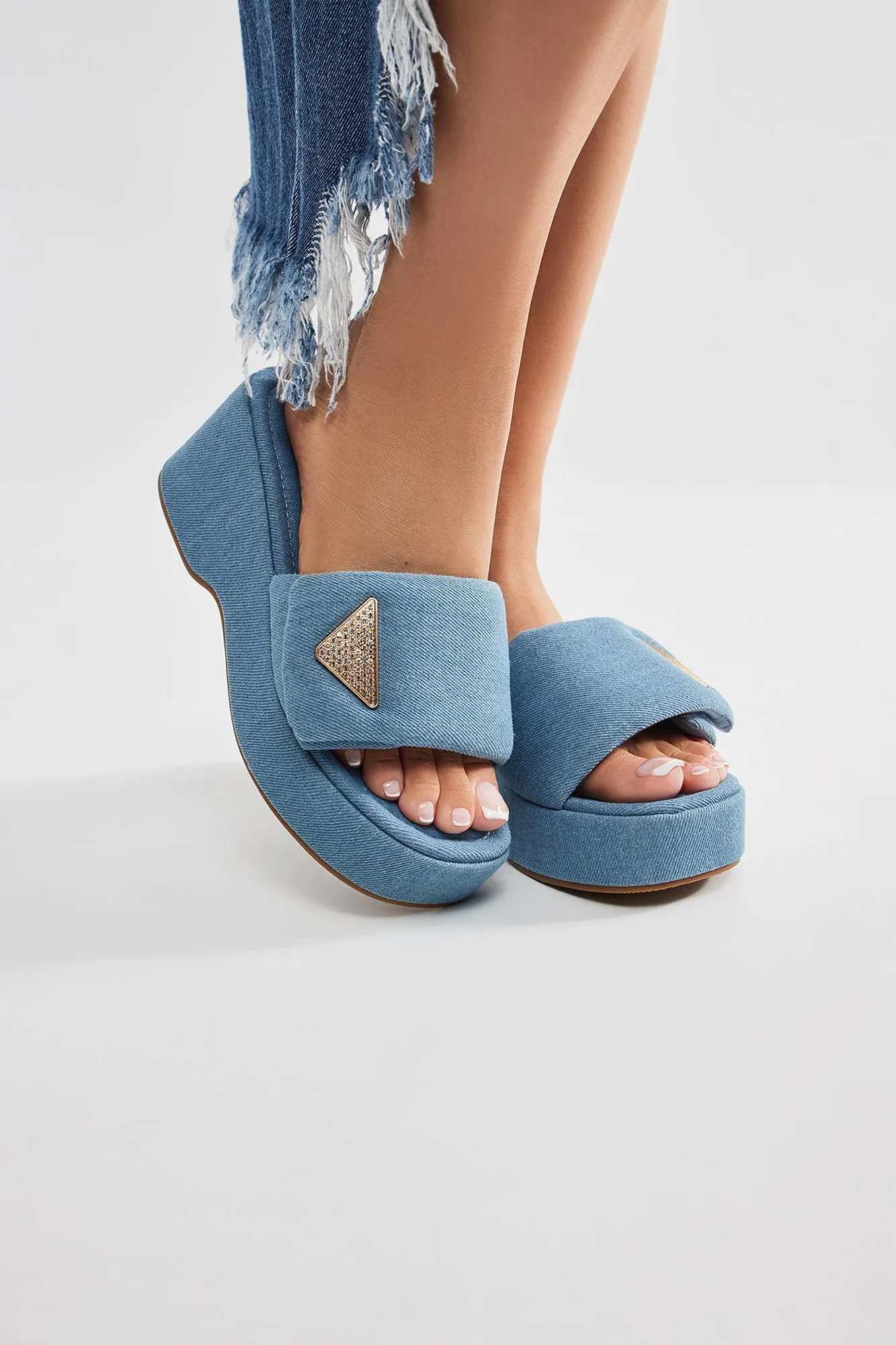 Ain't It Fun Wedges - Denim