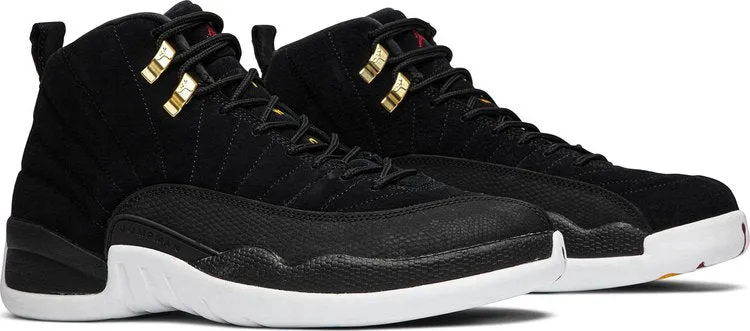 Air Jordan 12 Retro Reverse Taxi Sneakers, Black