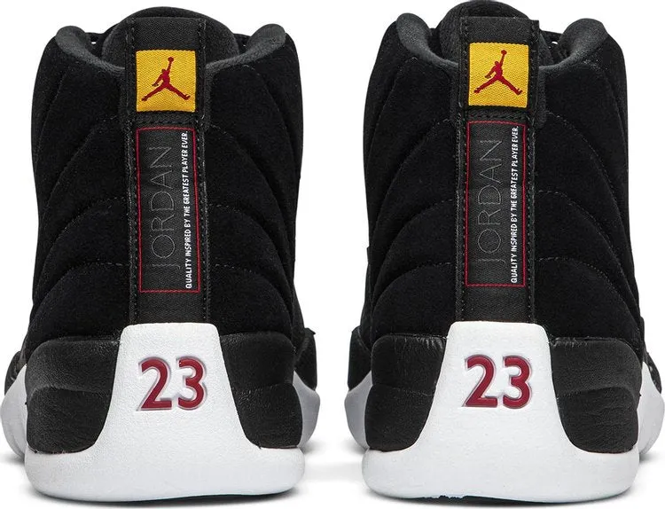 Air Jordan 12 Retro Reverse Taxi Sneakers, Black