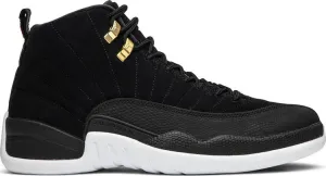 Air Jordan 12 Retro Reverse Taxi Sneakers, Black