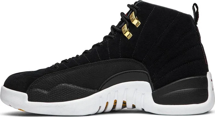 Air Jordan 12 Retro Reverse Taxi Sneakers, Black