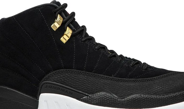 Air Jordan 12 Retro Reverse Taxi Sneakers, Black