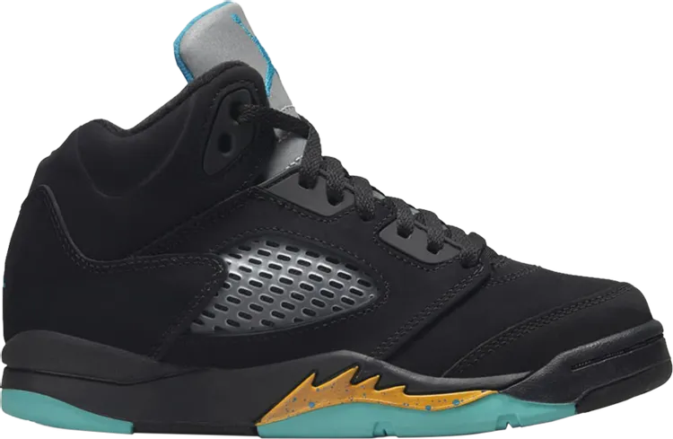 Air Jordan 5 Retro PS Aqua Sneakers, Black