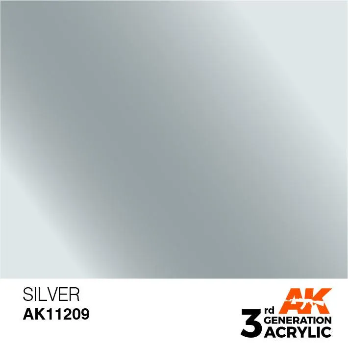 AK Interactive AK11209 3G Silver Acrylic Paint 17ml