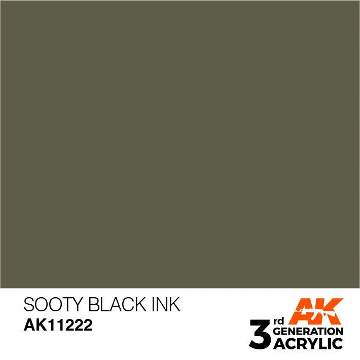 AK Interactive AK11222 3G Sooty Black Ink Acrylic Paint 17ml