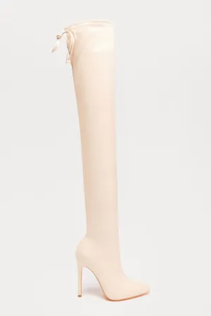 Always Bossy Over The Knee Boots - Cream