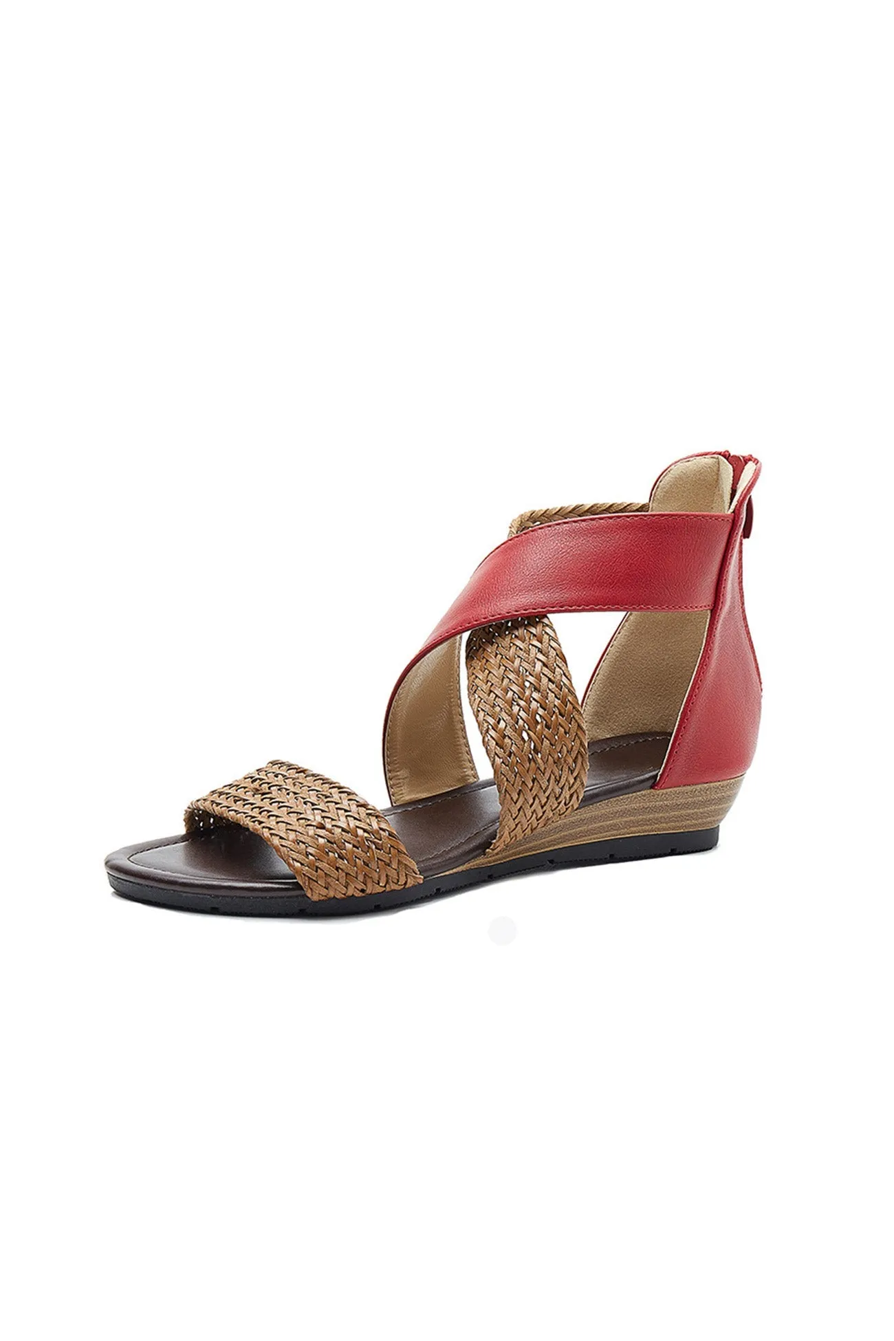 Amozae-Bohemia Weave Cross Slides Vintage Sandals