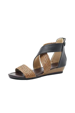 Amozae-Bohemia Weave Cross Slides Vintage Sandals