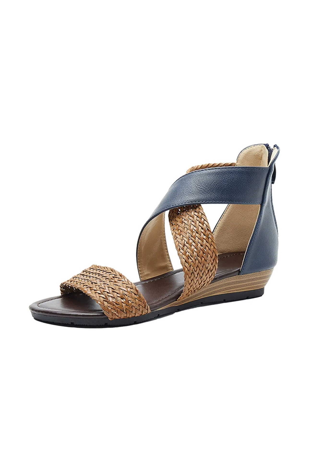 Amozae-Bohemia Weave Cross Slides Vintage Sandals