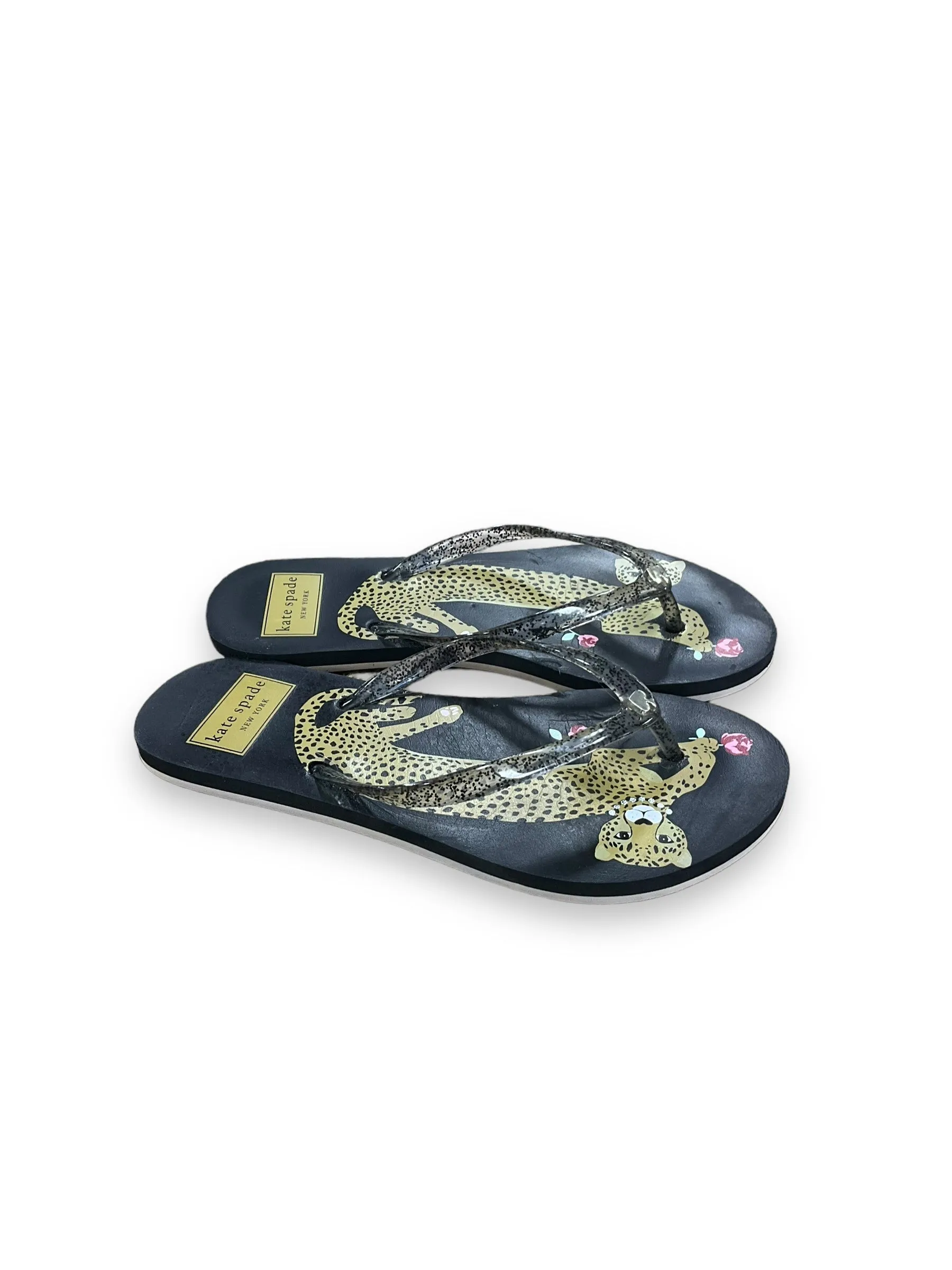 Animal Print Sandals Flip Flops Kate Spade, Size 5