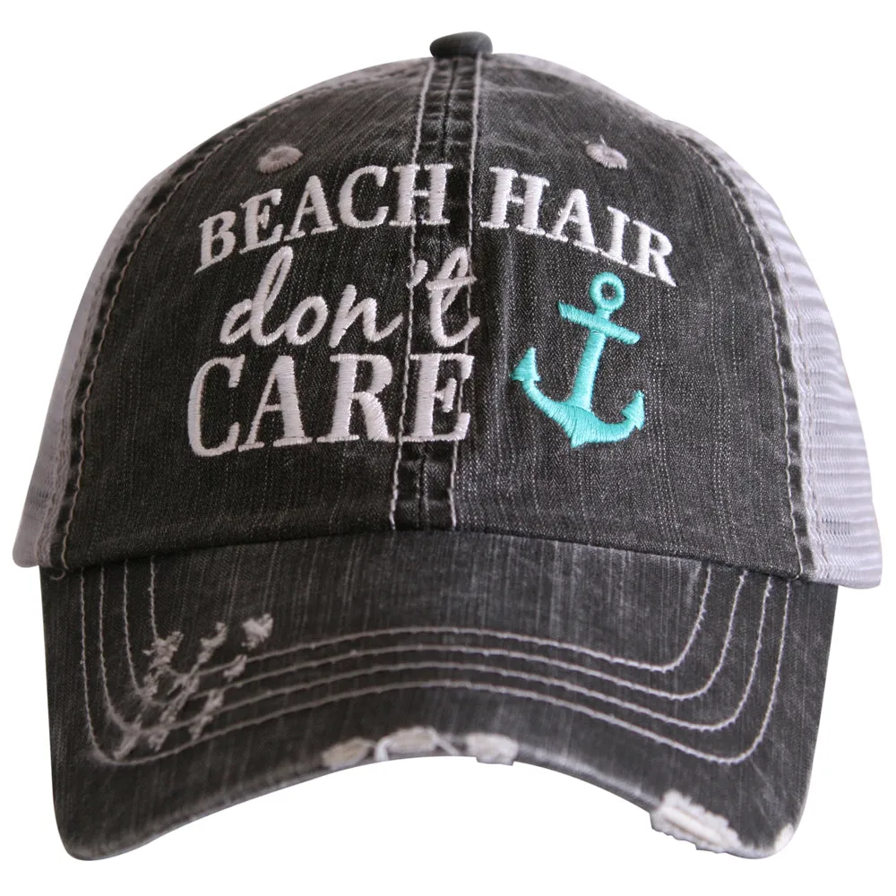 Beach Hair Don't Care with Anchor Wholesale Trucker Hat