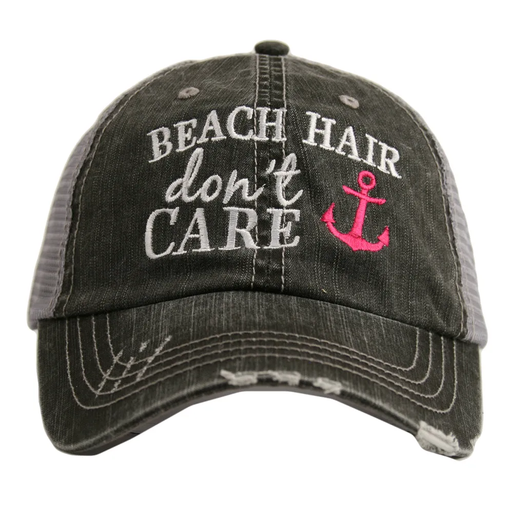 Beach Hair Don't Care with Anchor Wholesale Trucker Hat