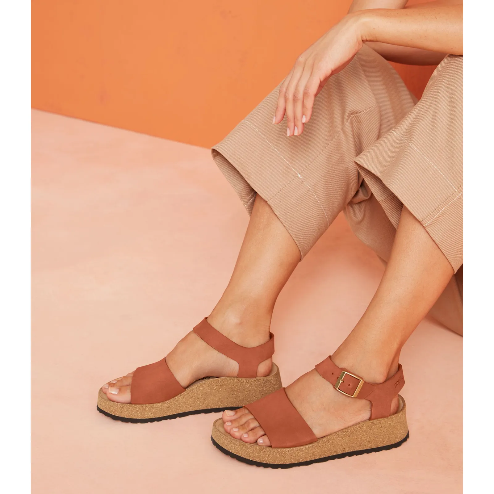 Birkenstock Glenda Wedge Sandal (Women) - Pecan Nubuck