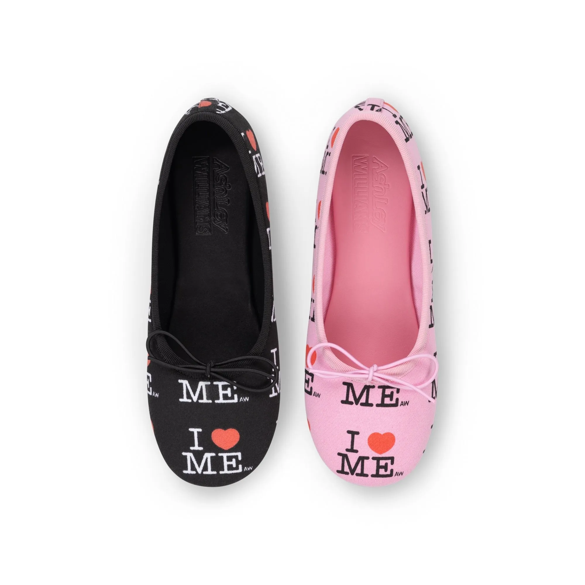 BLACK & PINK I HEART ME MELODY FLATS