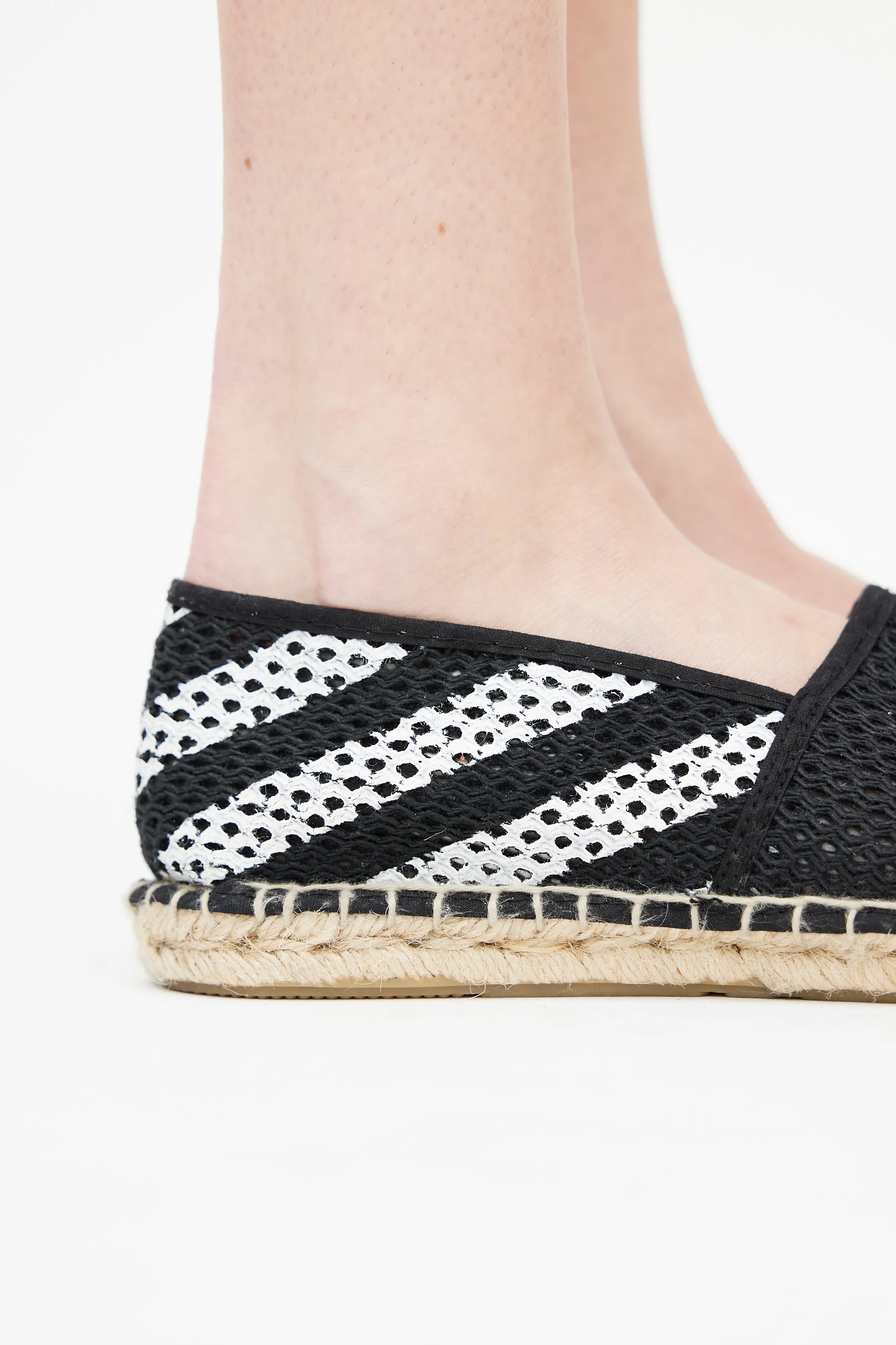 Black & White Knit Espadrille