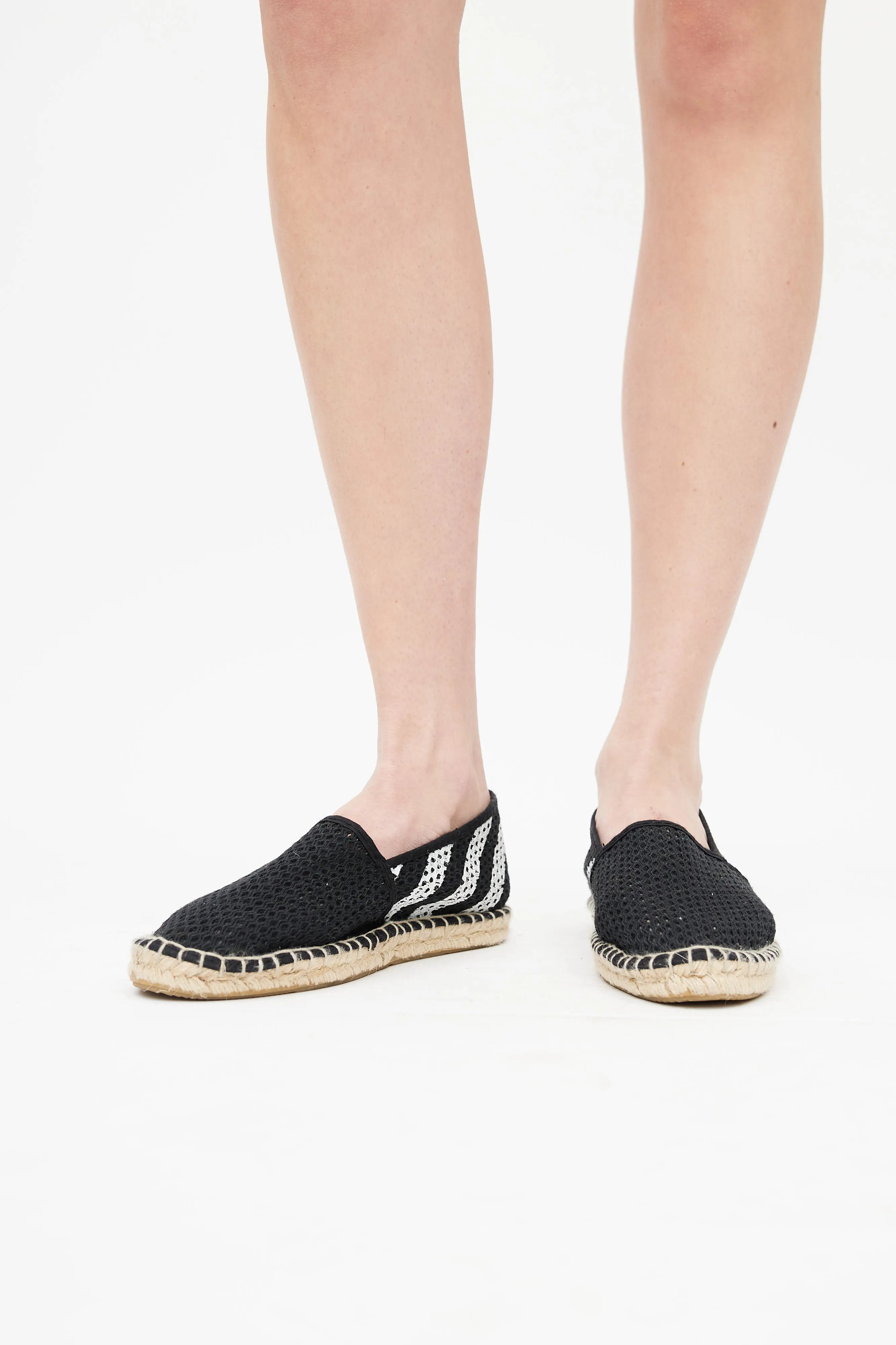 Black & White Knit Espadrille