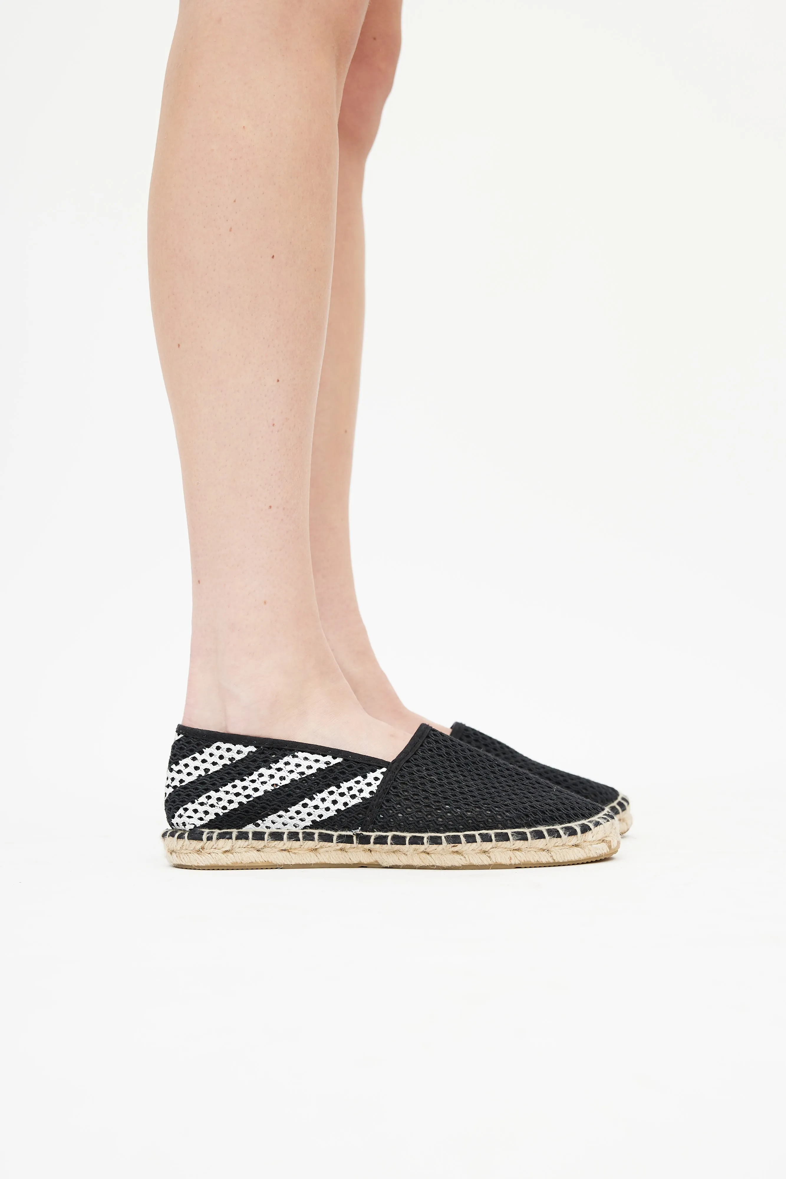 Black & White Knit Espadrille