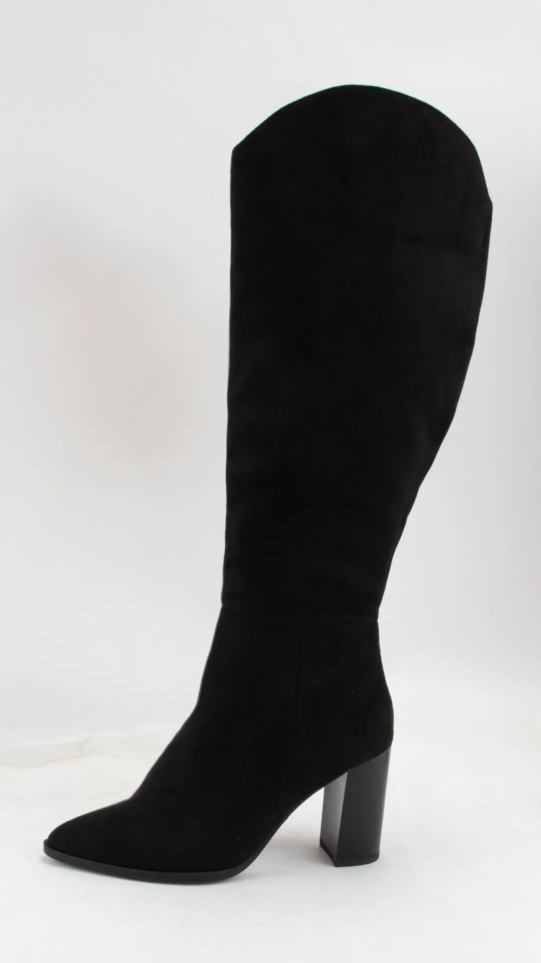 Black Knee High Suede Boot