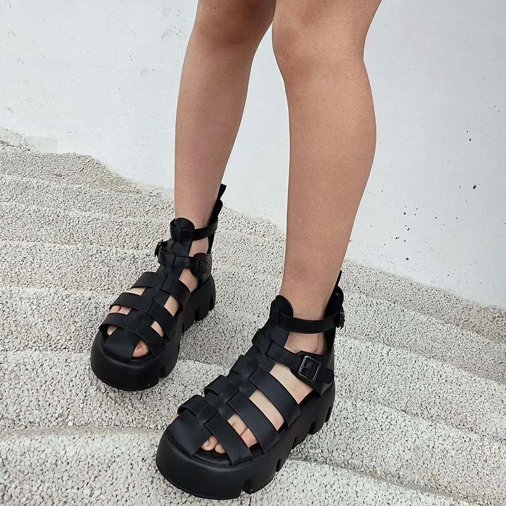 Black Platform Sandals Goth