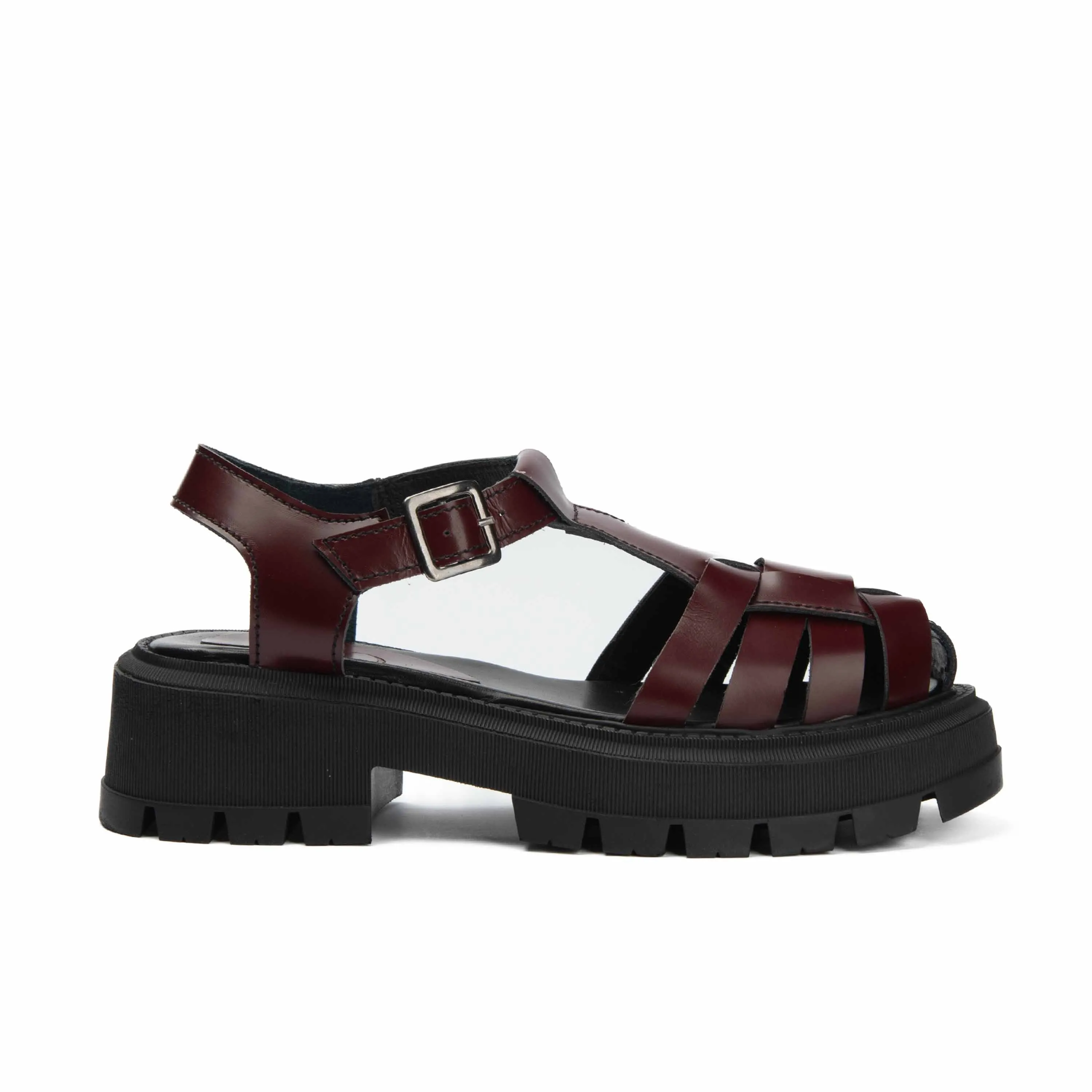 Brio Women's Platform Sandals-Burgundy