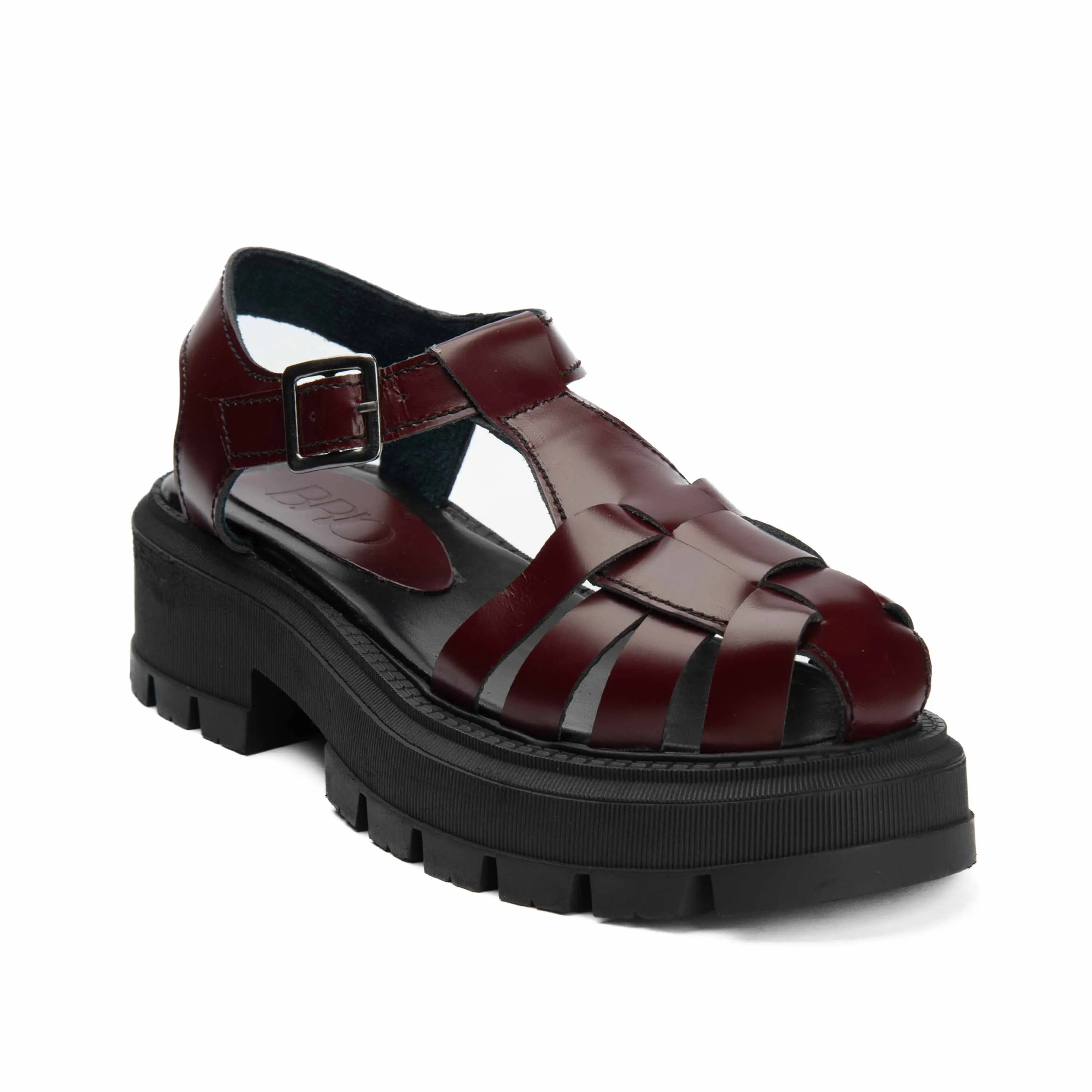 Brio Women's Platform Sandals-Burgundy