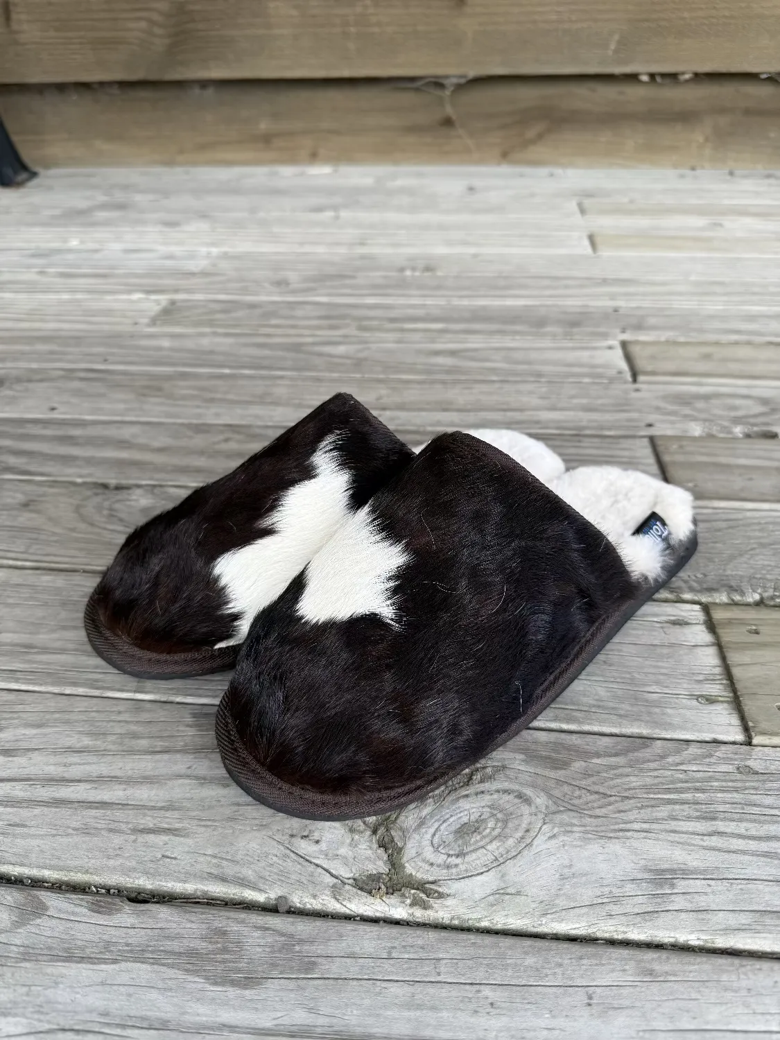 Brown and White Calfskin Scuffs