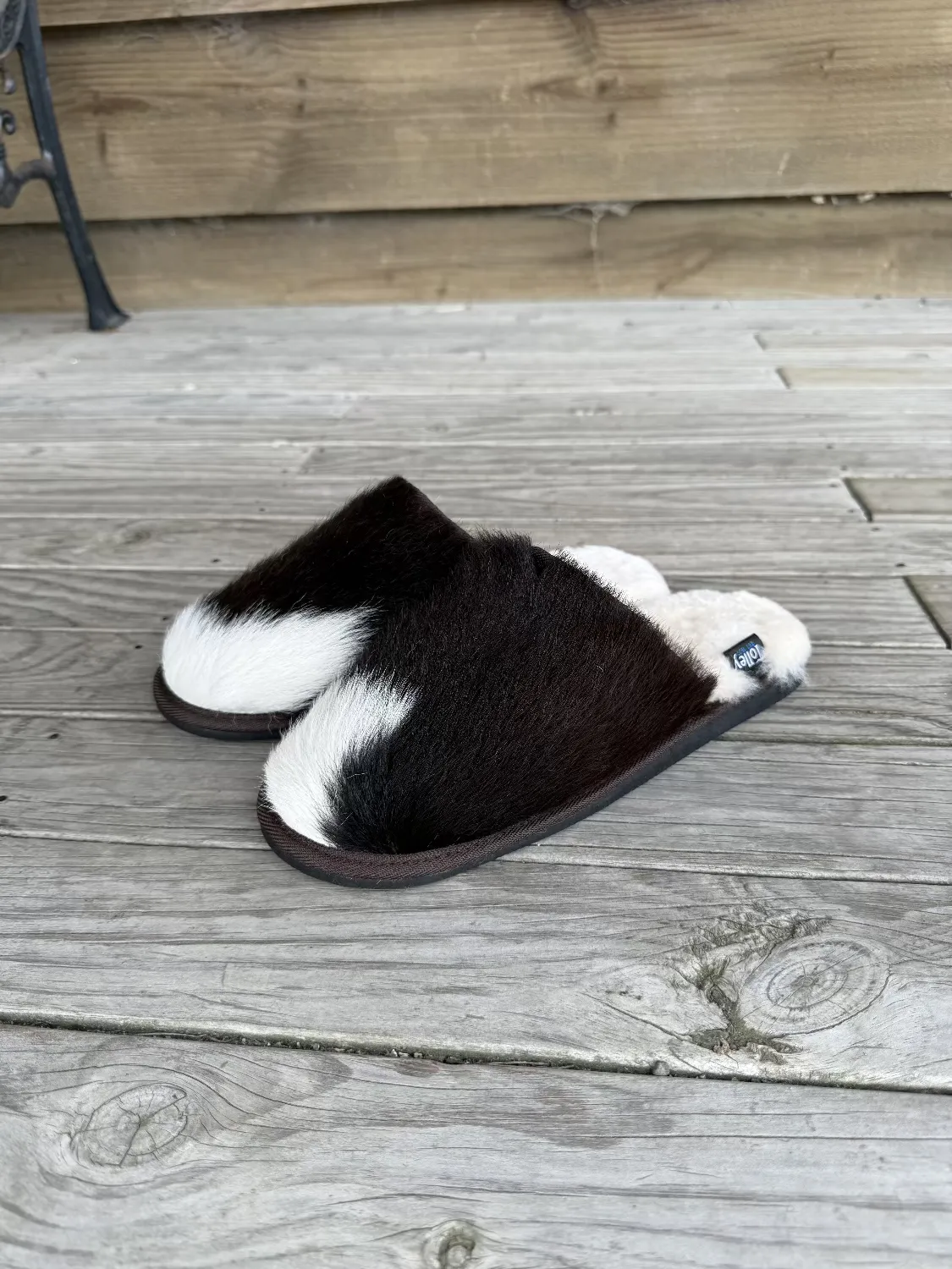 Brown and White Calfskin Scuffs