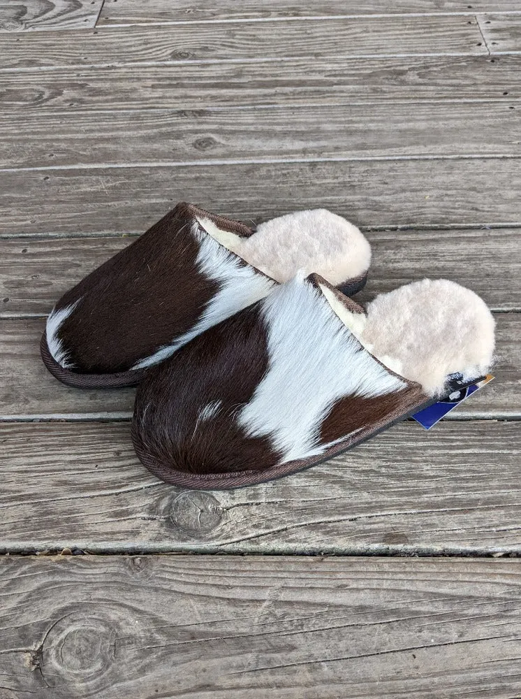 Brown and White Calfskin Scuffs