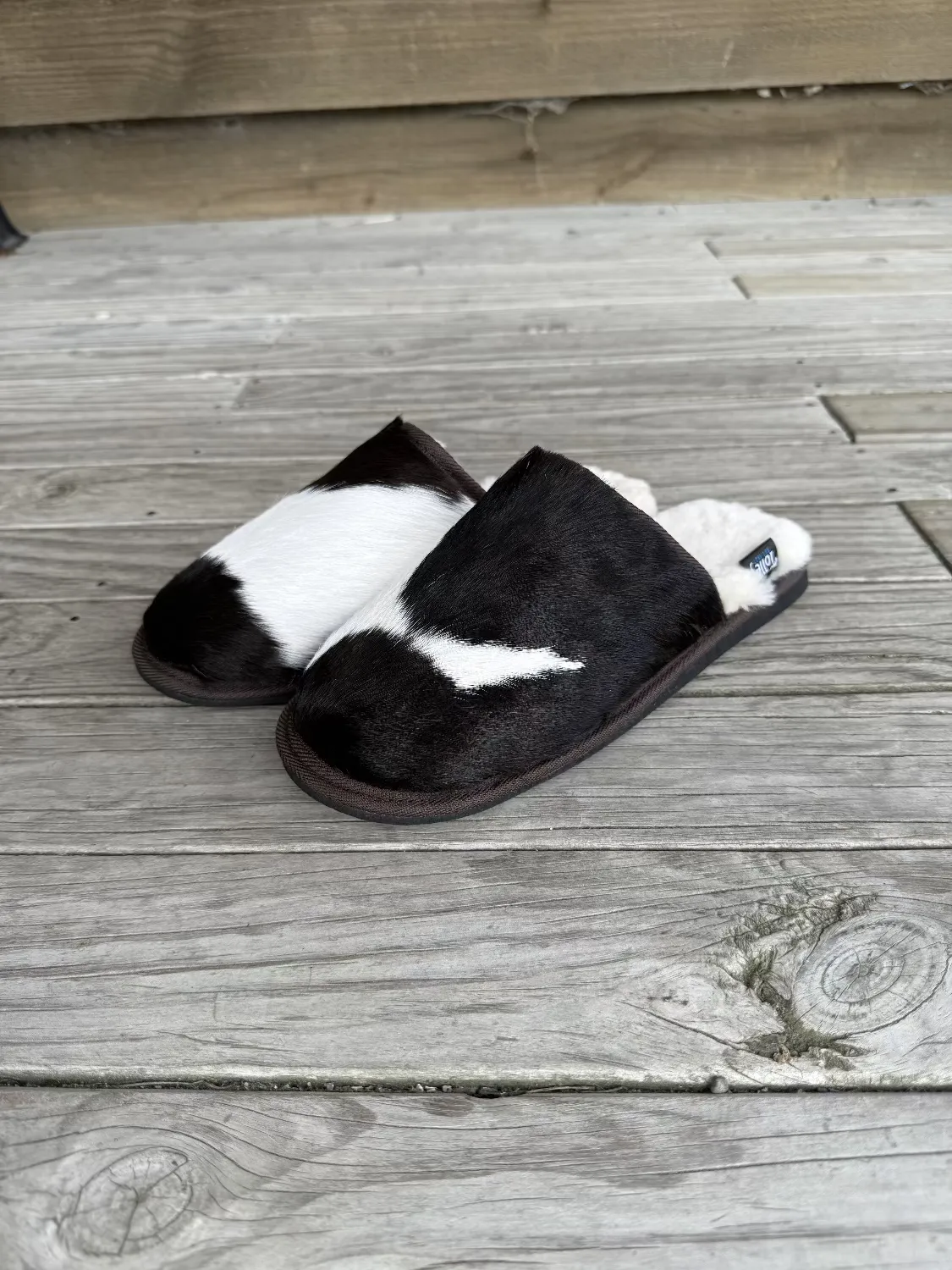 Brown and White Calfskin Scuffs