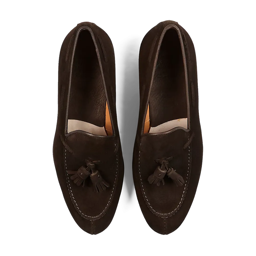 Brown Suede Forest Tassel Loafers