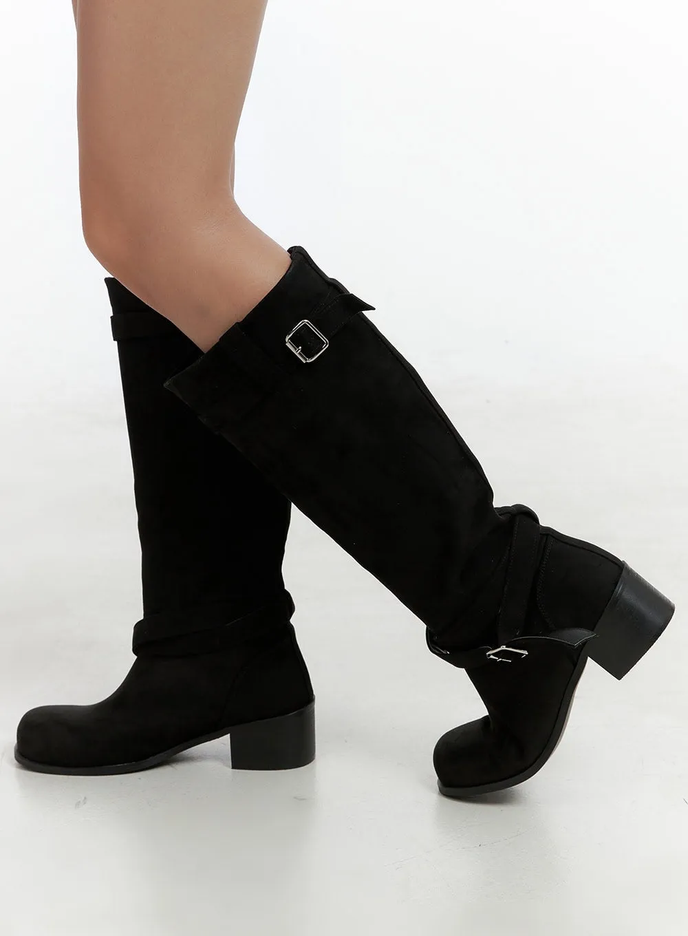 Buckled Knee High Boots OL401