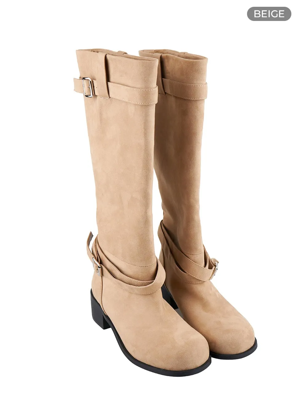 Buckled Knee High Boots OL401