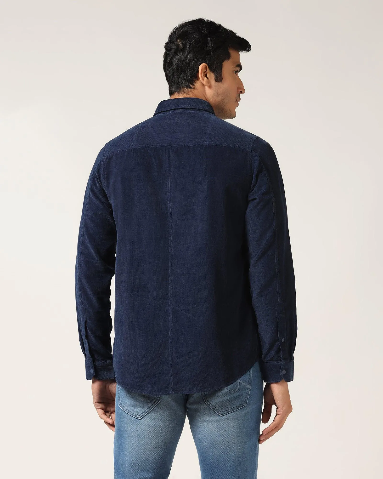 Casual Indigo Textured Shirt - Soy