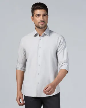 Casual Light Grey Solid Shirt - Lujo