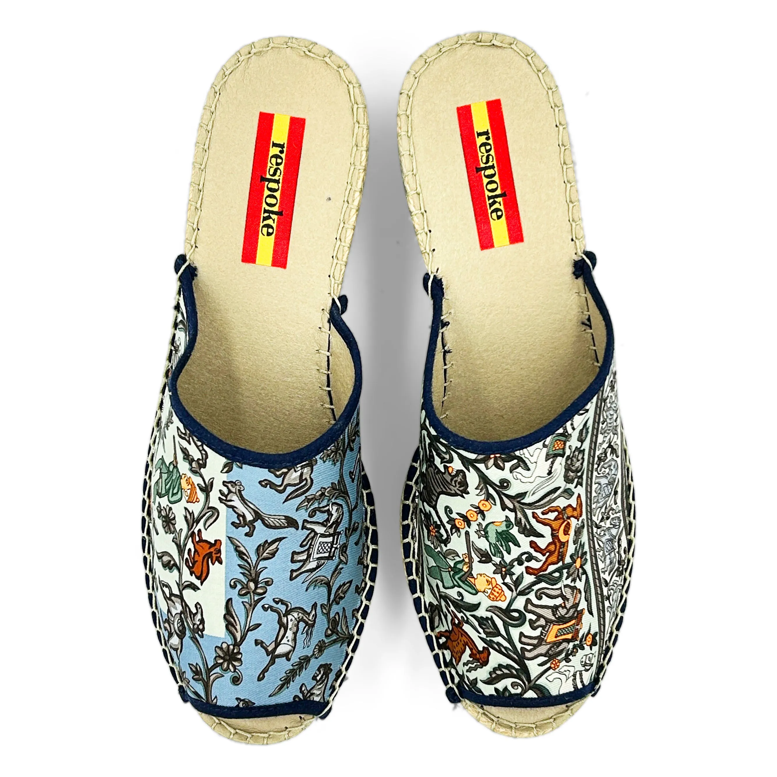 CHASSE Blue Modern Wedge Espadrilles