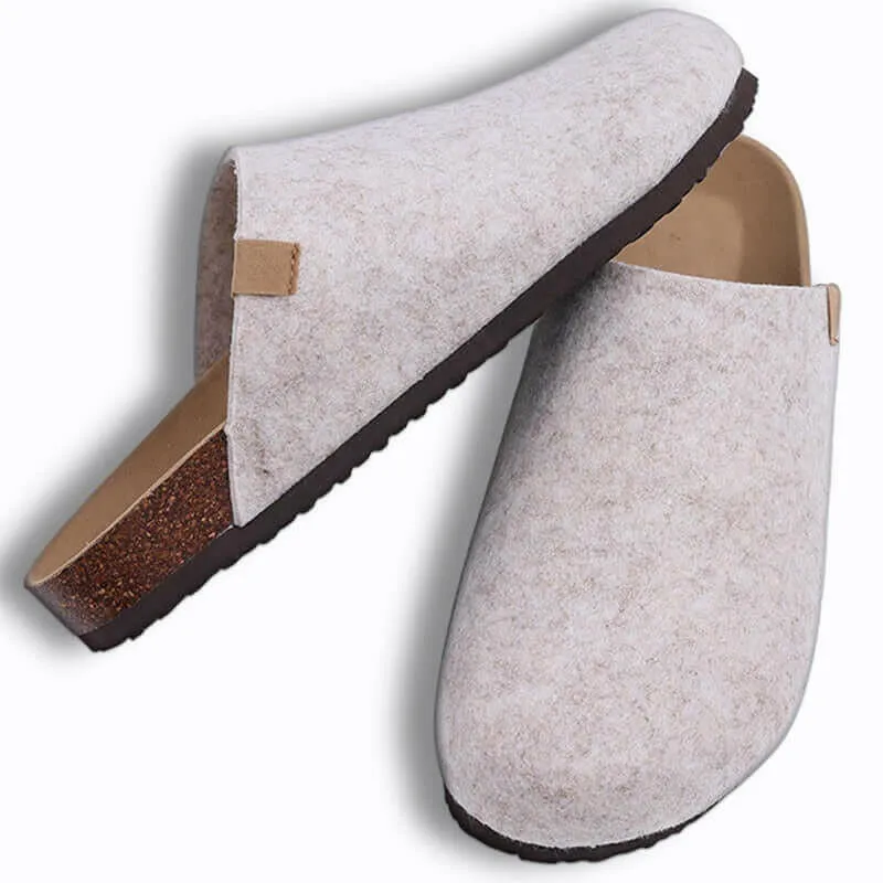 Comwarm Fashion Women's Suede Mules Slippers Boston Clogs Cork Insole