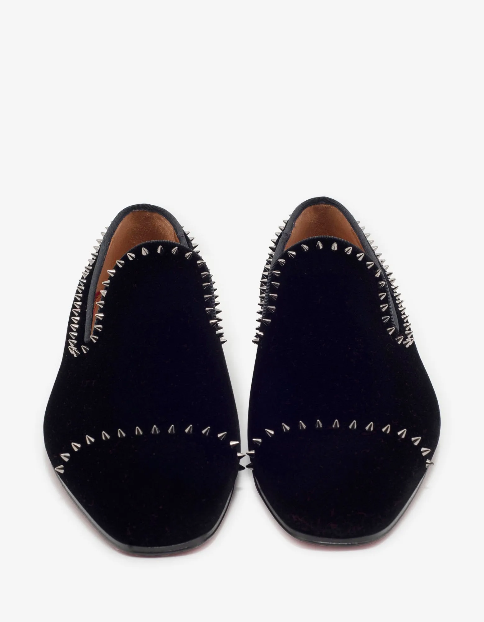 Dandeton Black Velvet Stud Loafers -