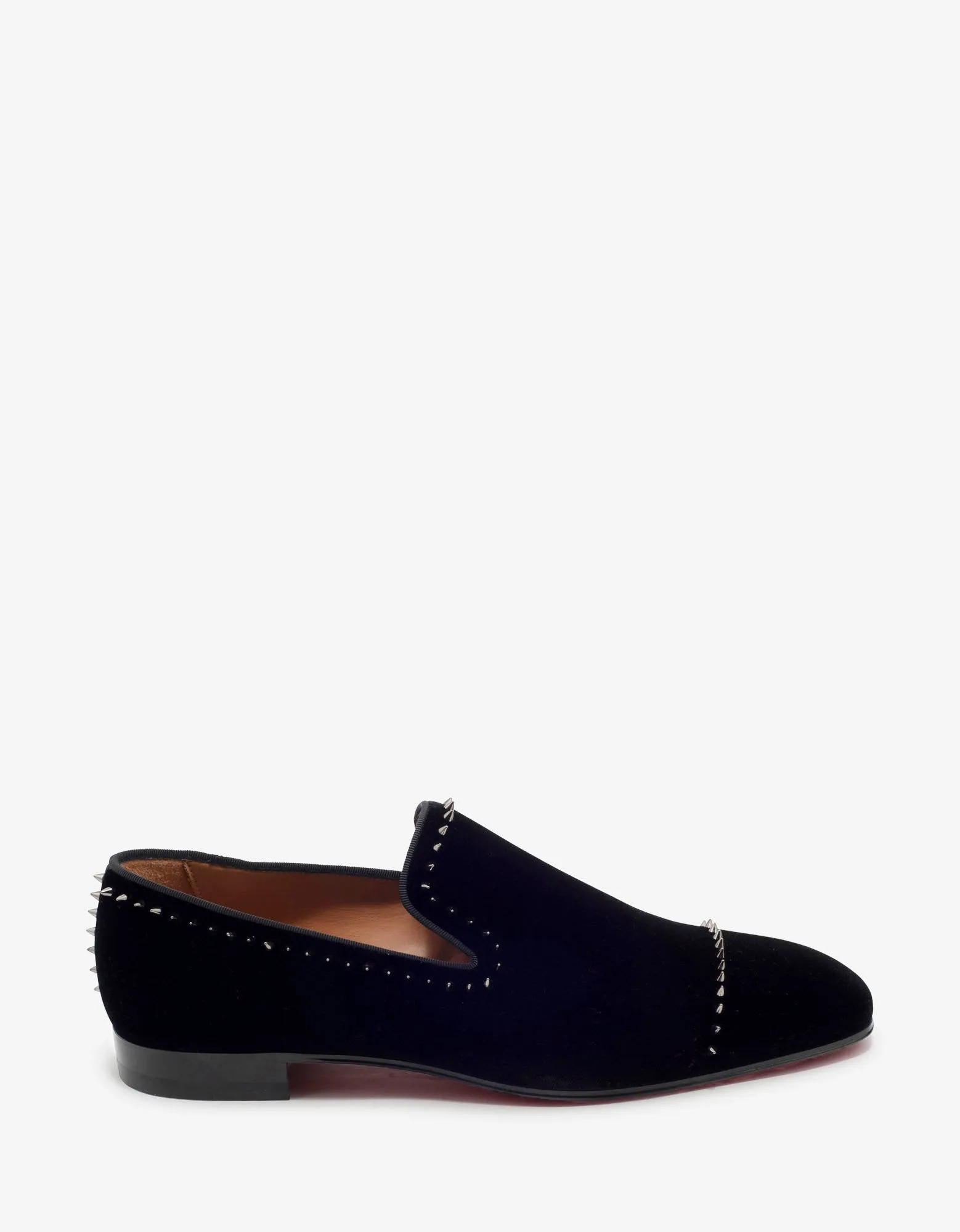 Dandeton Black Velvet Stud Loafers -