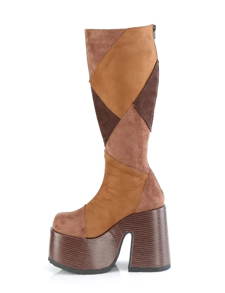 DEMONIA CAMEL-280 - BROWN VEGAN SUEDE ✰ PRE ORDER ✰