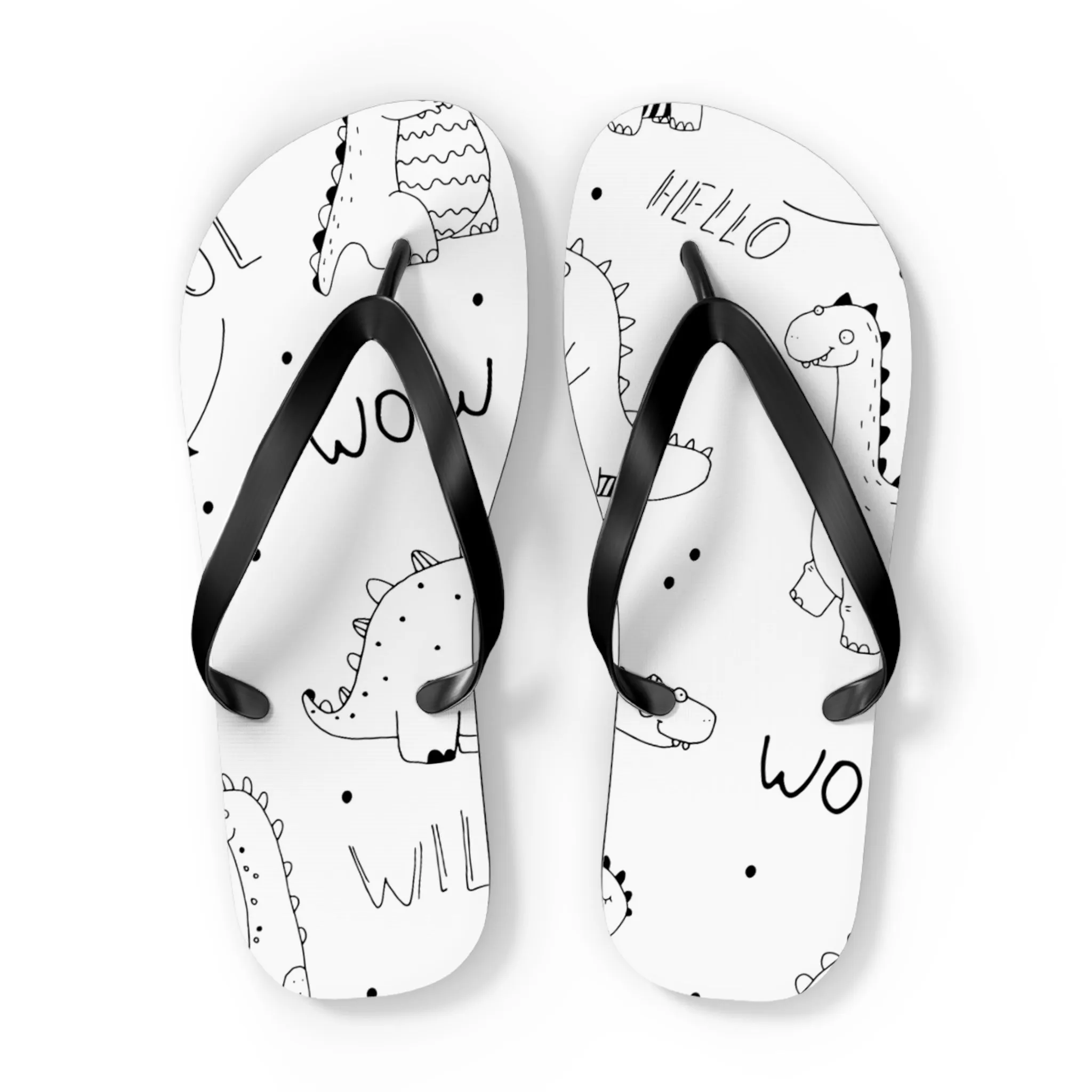 Doodle Dinosours - Inovax Flip Flops