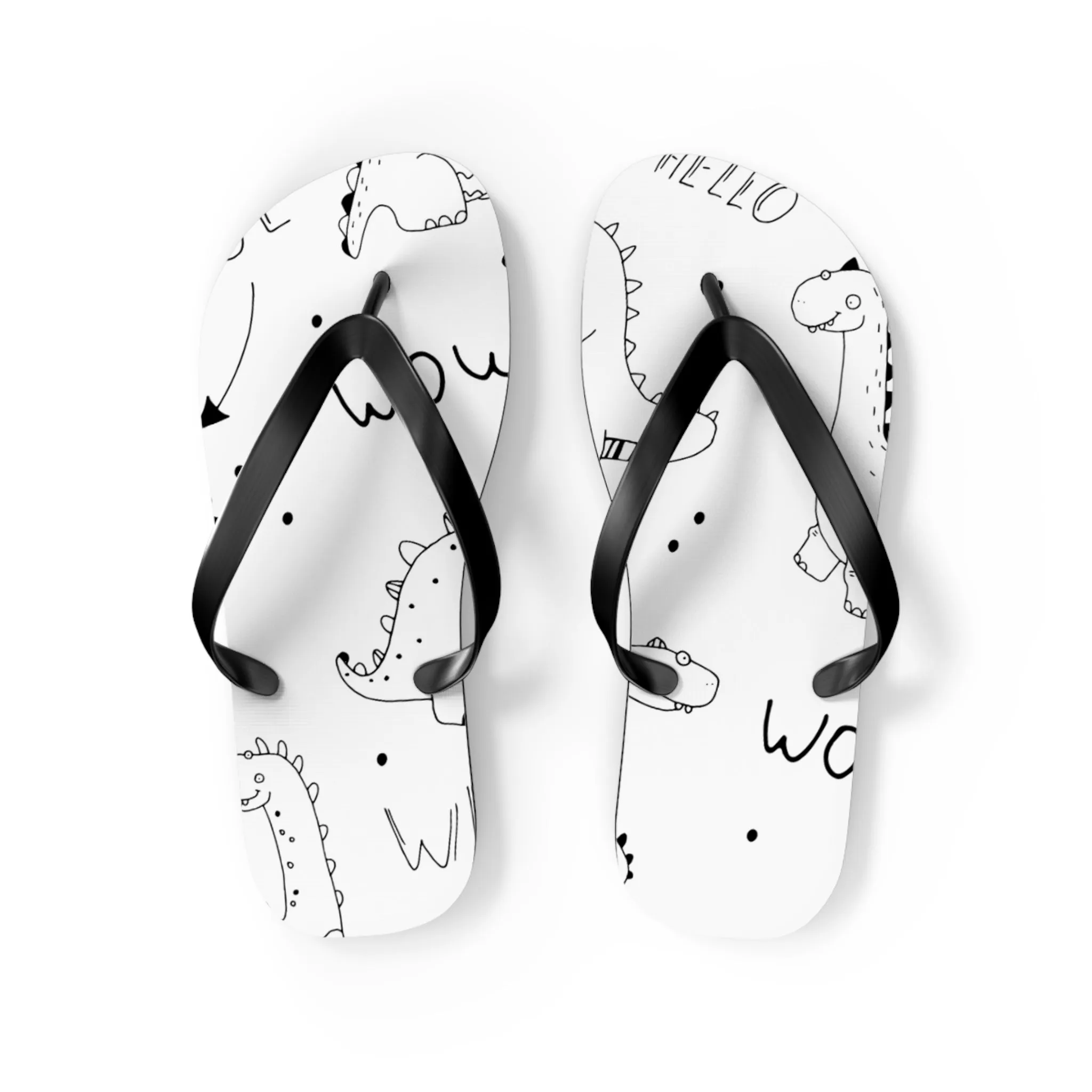 Doodle Dinosours - Inovax Flip Flops