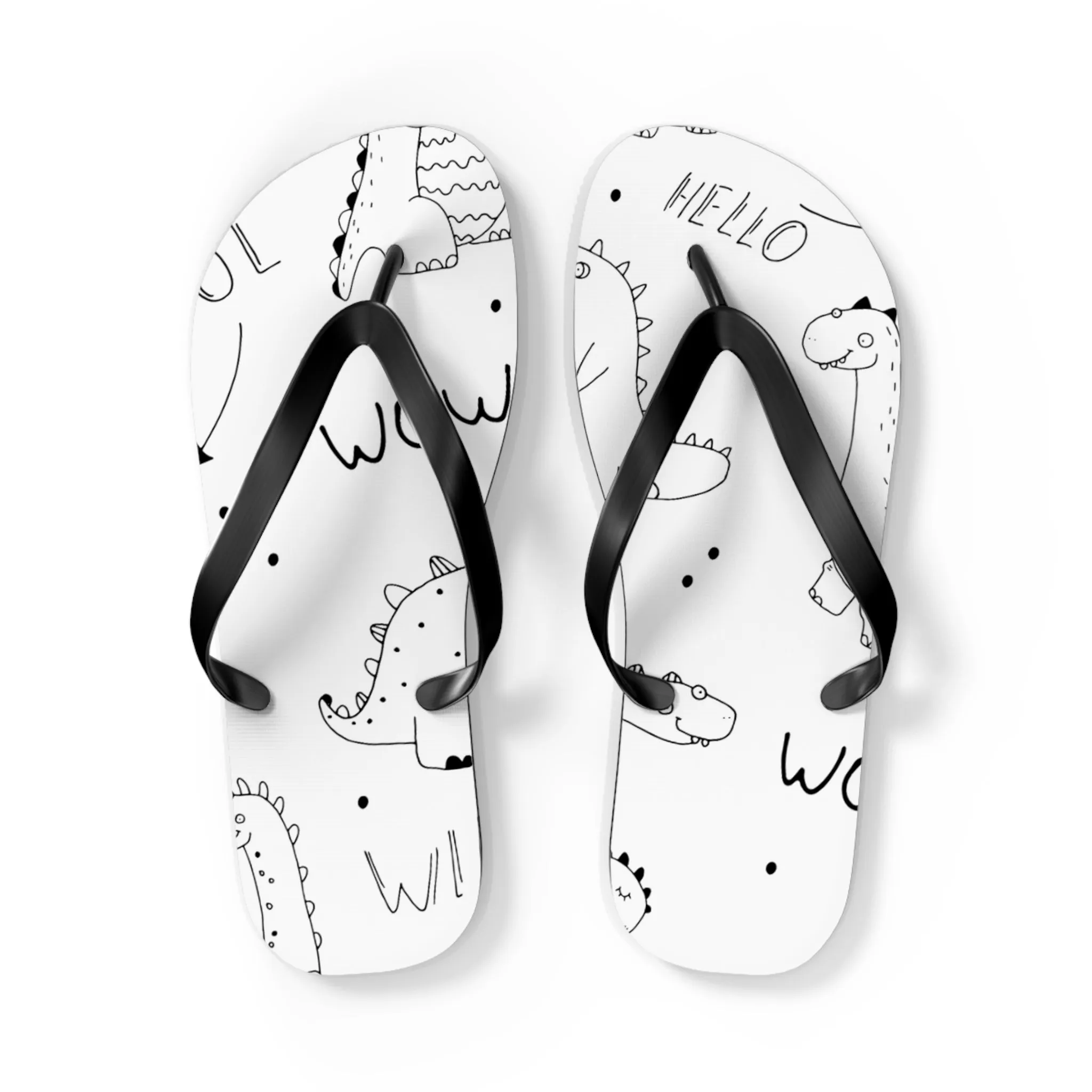 Doodle Dinosours - Inovax Flip Flops