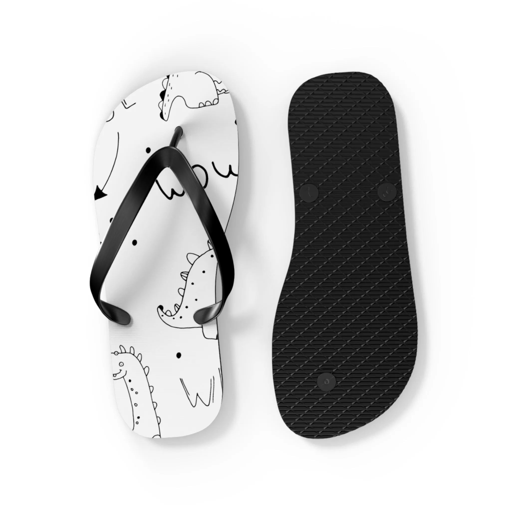 Doodle Dinosours - Inovax Flip Flops