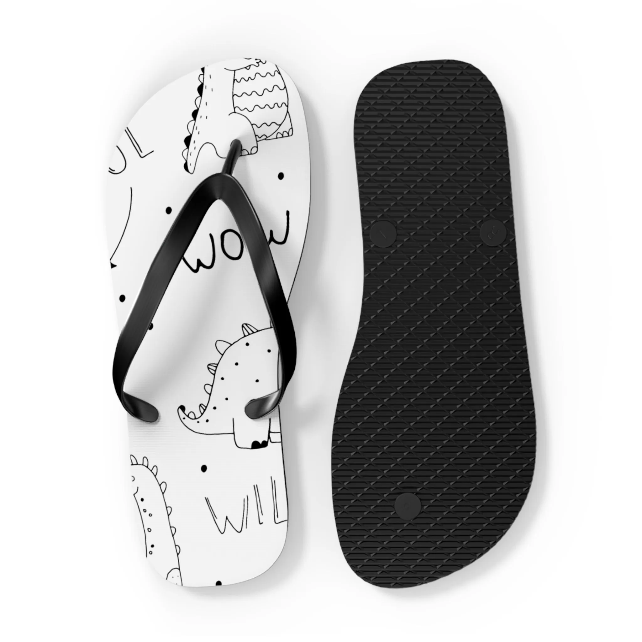 Doodle Dinosours - Inovax Flip Flops