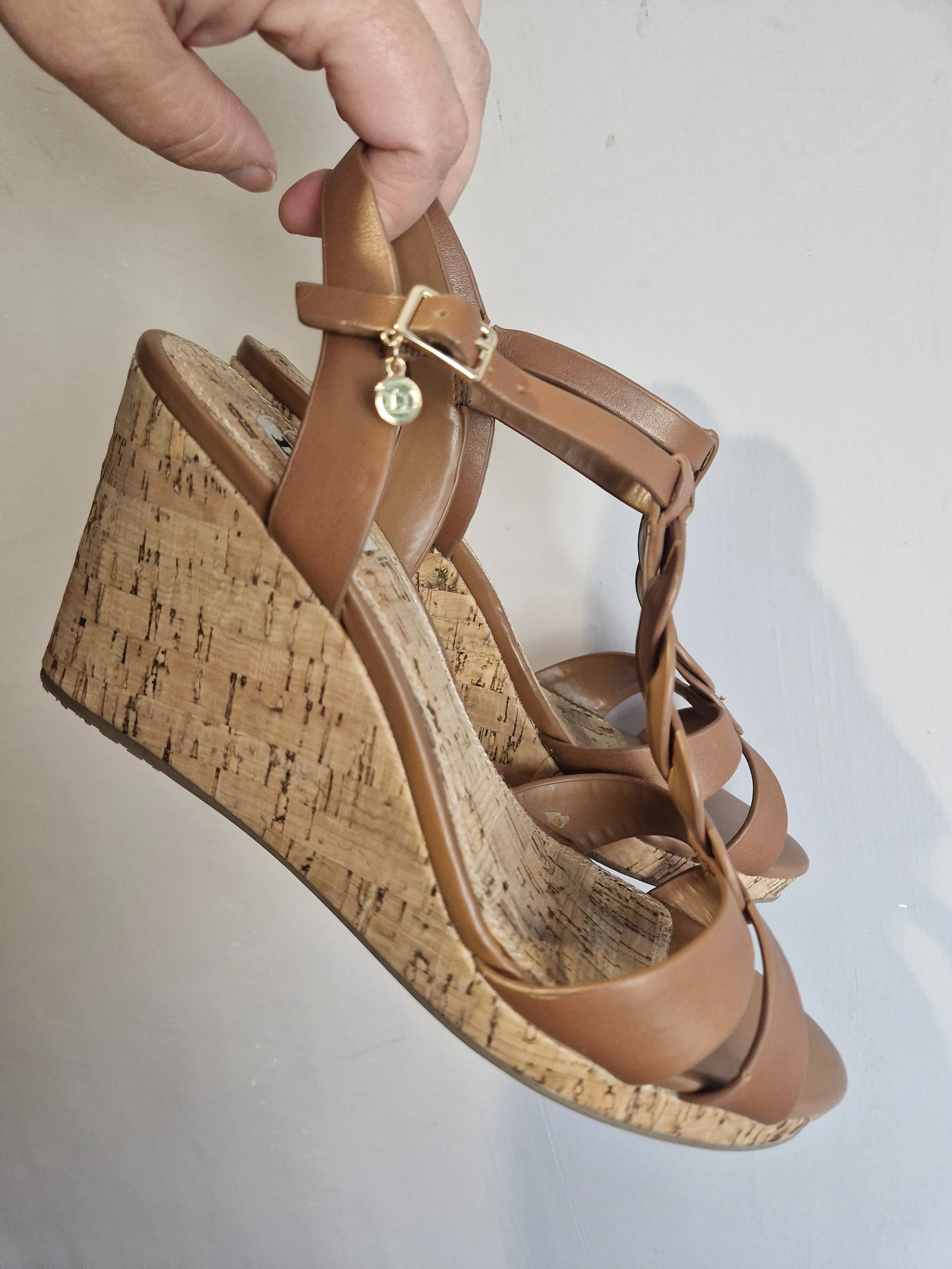 Dune leather wedges - size 6