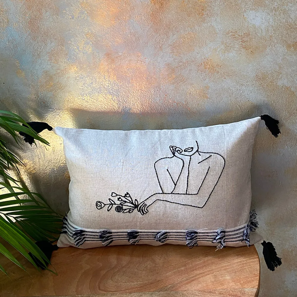 Embroidered Flora Cushion Cover