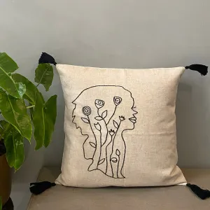 Embroidered Nature Lover Cushion Cover